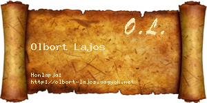 Olbort Lajos névjegykártya